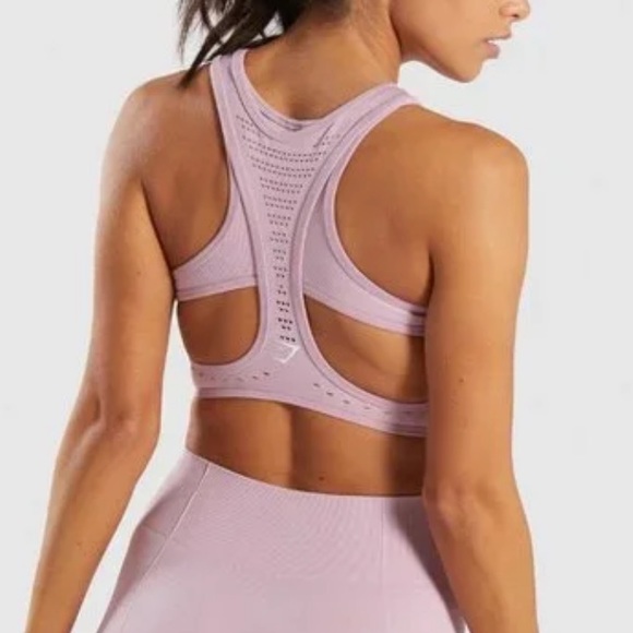 Gymshark Flawless Knit Sports Bra in lavendar Sz small - Picture 2 of 5